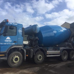 Truck mixer parked at depot Northern Ireland