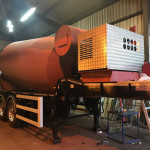 Heavy-duty hydraulic truck mixer in Cookstown workshop