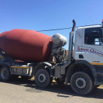 Side view of mixer truck fully assembled