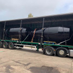 Mixer drums out for delivery