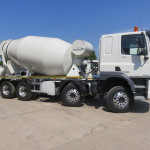 Truck mixer parked outside ready for delivery
